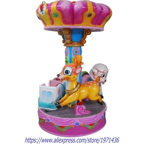 3 Seats Carousels Horse Kiddie Rides Amusement Equipment Children Game Machine
