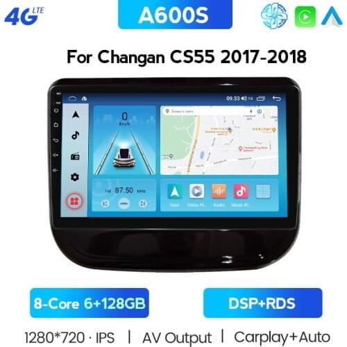 9 Inch Android 10.0 System AUX Car Radio For Changan CS55 2017-2018 Touch Screen GPS Built-in Carplay USB Support TPMS DAB+ SWC