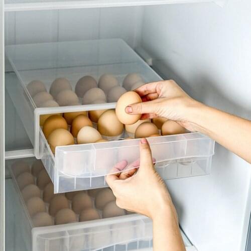 Household Egg Box Drawer Refrigerator Storage Box Plastic Transparent Egg Tray
