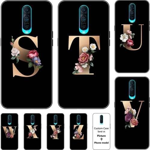 Flower 26 English Name Letters Custom Initial Case For Oppo RX17 Pro Soft Silicone Cover For OPPO RX17 Neo RX 17 Neo OPPO K1