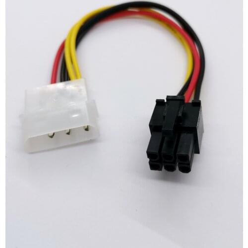 4p to 6p Power Cable Graphics Video Card 4 Pin Molex to 6 Pin PCI-Express PCIE Power Supply Cable Cord