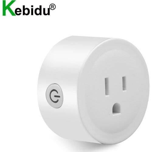 Kebidu Mini US Wifi Plug with Surge Protector 110-240V Voice Control Smart Socket Work with Alexa Google Home Tuya APP