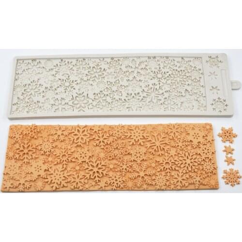 KLM Food Grade Snow Flakes Birthday Party Wedding Christmas Fondant Cake Decorating Silicone Molds