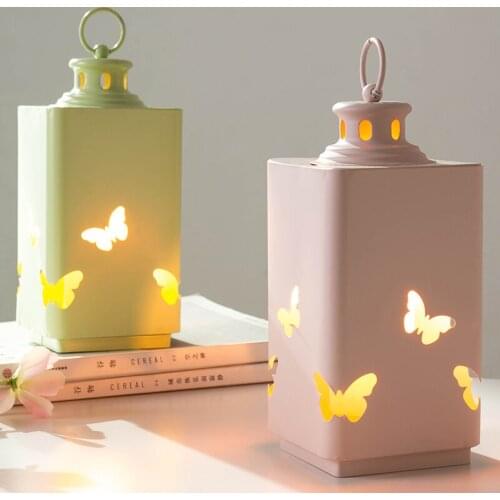 Metal butterfly cylindrical hanging hollow candlestick light Christmas wedding home decoration bedroom Accessories Gift