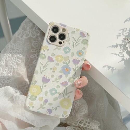 Retro Sweet Kawaii Girls Flowers art Japanese Phone Case For iPhone 11 12 Pro Max Xs Max XR Xs 7 8 Plus X 7Plus case Cute Cover