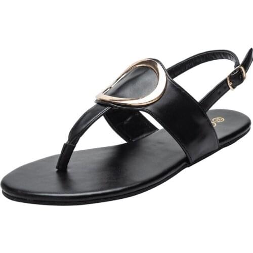 Summer Women Flat Sandals Buckle Beach Flip Flops Fashion Casual Non-Slip Slippers Female Seaside Sandals Woman Slides Plus Size
