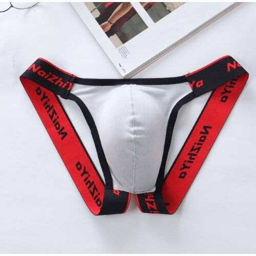 Jockstrap mens Thongs underwear Low Waist Backless Buttocks Man Briefs Cotton Panties Gay G-Srting U Convex Underpants