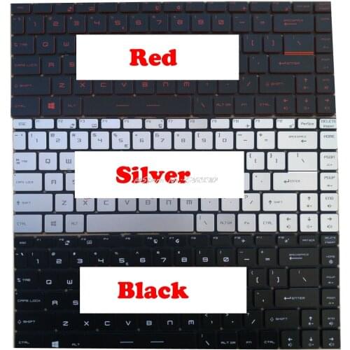 Laptop MS-16R1 Backlit Keyboard For MSI GF63 8RC 8RD GF63 MS16R1 P65 PS63 PS63 Modern 8M 8RC English US Red Silver Black New