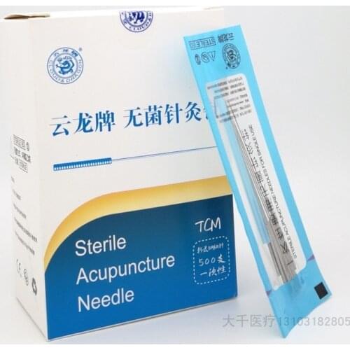 1000 pcs 0.16/18/25/30/35/40mm Yunlong disposable sterile acupuncture needle flat handle massage needle