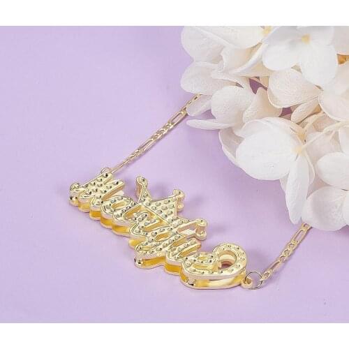 3UMeter Custom Nameplate Necklace Double Plate With Crown Gold Plated Personalized Name Necklace Women Jewelry Gift Dropshipping