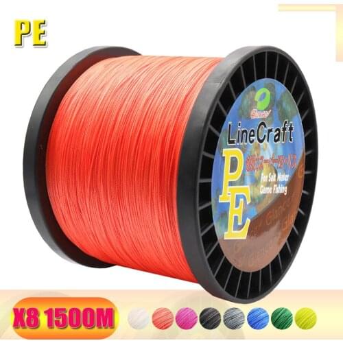 PE Braided Fishing Line Sea Saltwater Fishing 8 Strands 8 Colors 1500M 100% PE Braid Wire 10 18 30 40 60 80 100 120 160 220LB