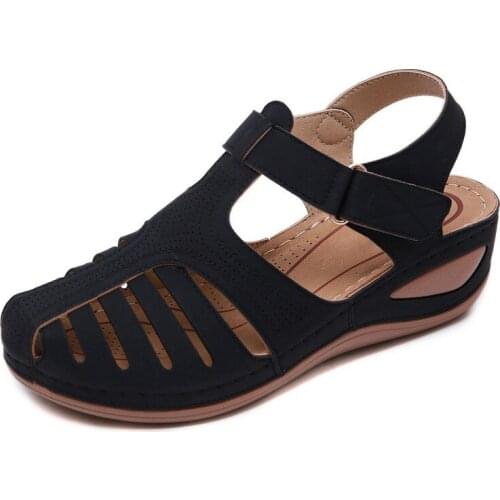 Platform Sandals Zapatos De Mujer Summer Sandalias Mujer 2020 Wedges Shoes for Women Solid Retro Sandalia Feminina Beach Wear