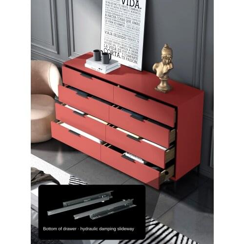 Minimalist eight drawer cabinet simple modern light luxury living room storage side cabinet bedroom bed end storage cabinet