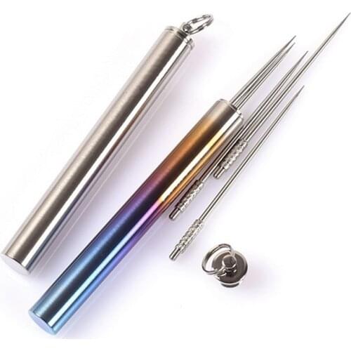 Titanium Alloy Toothpick Tube Earscleaner EDC Waterproof Sealing Bottle Portable Pill Capsule Small Bottle