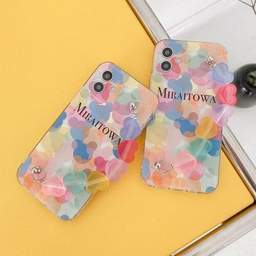 New Color Cute Mouse 3D Love Bracelet Phone Case for iPhone11 12 Pro Max Mini XS XR 7 8Plus Cartoon Fashion Shockproof TPU Cover