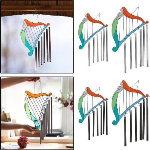 Outdoor Wind Chimes Yard Garden Mermaid Window Hanging Decor