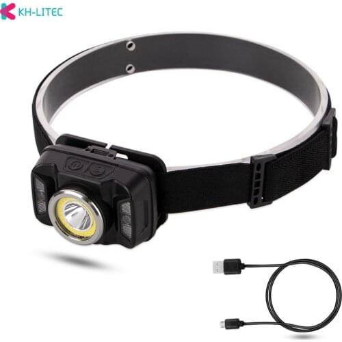 USB rechargeable LED Headlamp Builtin Battery inductive sensor 5 Mode LED Headlight Flashlight Torch for running fishing Camping