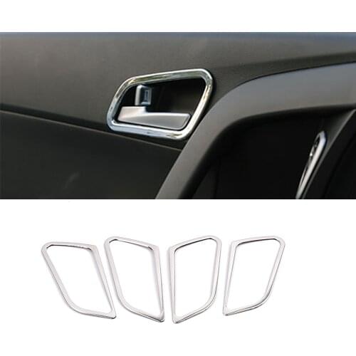 For Hyundai Creta IX25 2016-2018 Inner Door Handle Bowl Cover Panel Frame Trim Stainless Steel Interior Moulding
