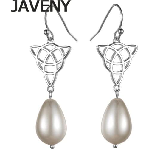 925 Sterling Silver Jewelry Female Irish Celtics Knot Freshwater Pearl Earings for Women 2019 Statement Jewel Accessories Gifts