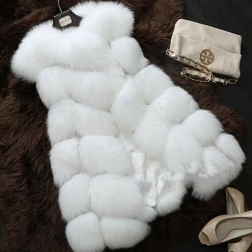 High quality Fur Vest coat Luxury Faux Fox Warm Women Coat Vests Winter Fashion furs Womens Coats Jacket Gilet Veste Y480