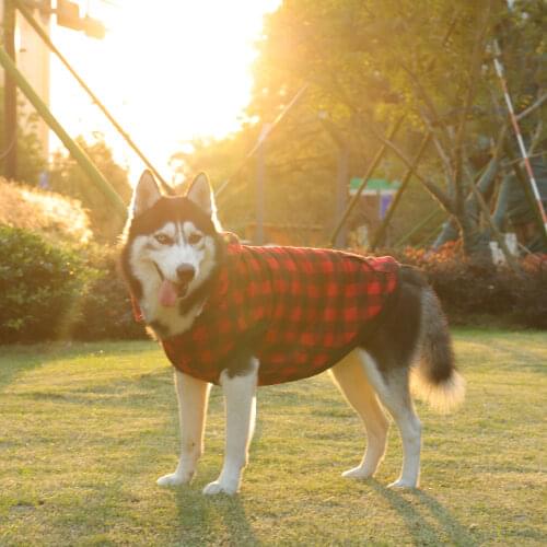 Winter Plaid Dog Hoodie Jacket Pet Clothes Sweaters with Hat for Small Medium Large Dogs Thick Warm 4 Colors 8 Size Coat for Dog