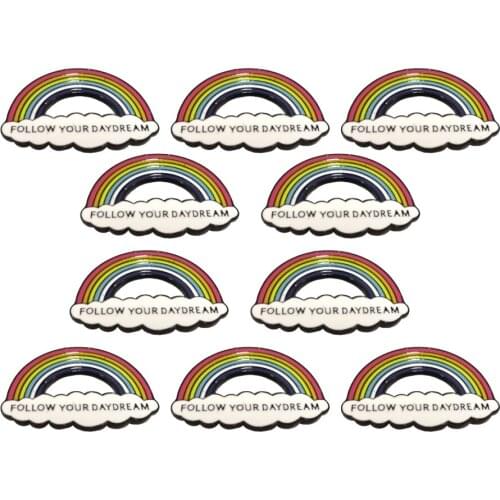 10Pcs Fashion Colorful Enamel Pin Brooches For Women Cartoon Creative Rainbow Metal Brooch Pins Denim Hat Badge Collar Jewelry