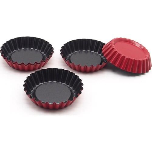 2pcs Mini Non-stick Carbon Steel Tart Mold Chrysanthemum Fruit Pie Pan Muffin Shell Moulds Quiche Cup Cake Baking Tray