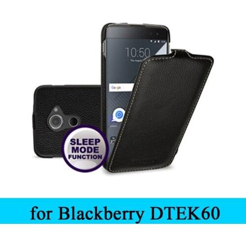 2017 New Up Down Flip Business Style Phone Case 100% Genuine Leather Cover Skin Cover for BlackBerry DTEK60 5.5"