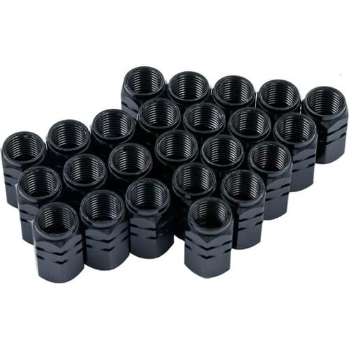 24pcs Valve Stem Caps Car Tyre Valve Stem Covers Caps, black
