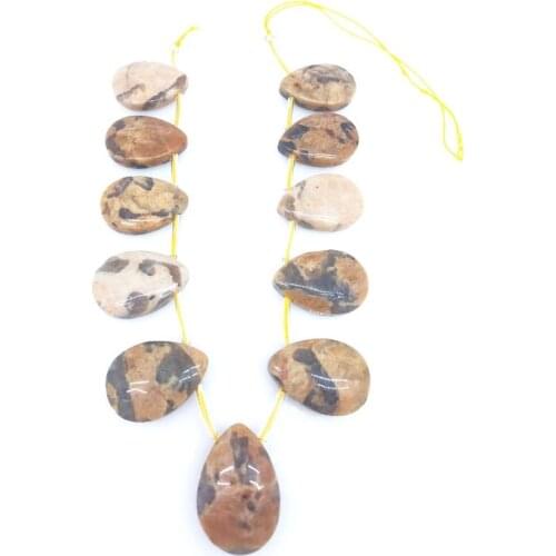 25 x 35mm High Quality Gem Teardrop Crystal Pattern Feldspar Quartz Agate Stone Beads DIY Jewelry Necklace Pendant Unique Cure