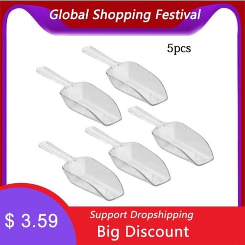 3/5 Pcs Ice Cream Scoop Mini Transparent Thickened Plastic Ice Scoop Candy Dessert Buffet Ice Cream Protein Powder Kitchen Scoop