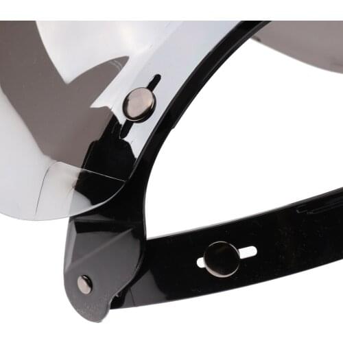 Bubble 3-Snap Motorcycle Helmet Visor Flip Up Wind Face Shield Lens