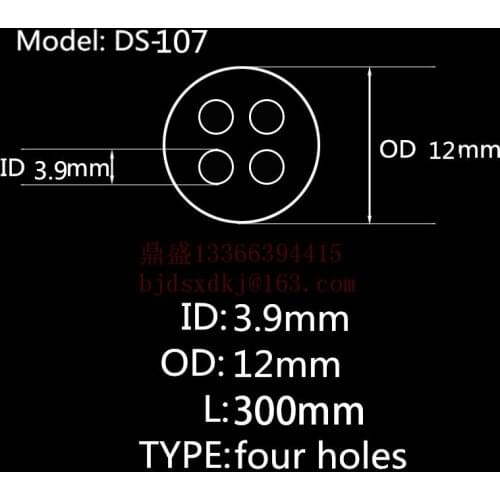99.5%Al2O3 High Thermal Corundum Tube OD12*ID3.9mm/Round Four-Bore Alumina Tube/Insulating Ceramics For Thermocouples Sensors