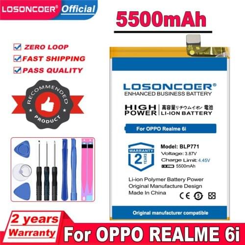 Top Brand 100% New 5500mAh BLP771 Battery For OPPO Realme 6i C3 Narzo 10