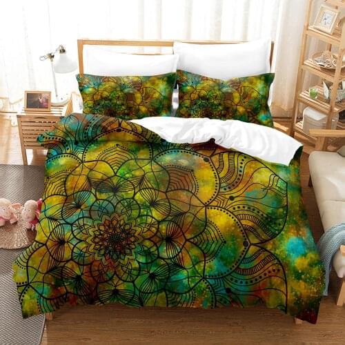 Bohemian Datura Stramonium Bedding Set Single Twin Full Queen King Size Flower Rose Bed Set Children Bedroom Duvetcover Sets 32