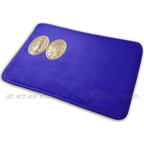 Our Lady Of Grace Virgin Mary Medal Prayer Soft Mat Doorway Non-Slip Water Uptake Carpet Prayer Novena Scapular Mary Mother Of