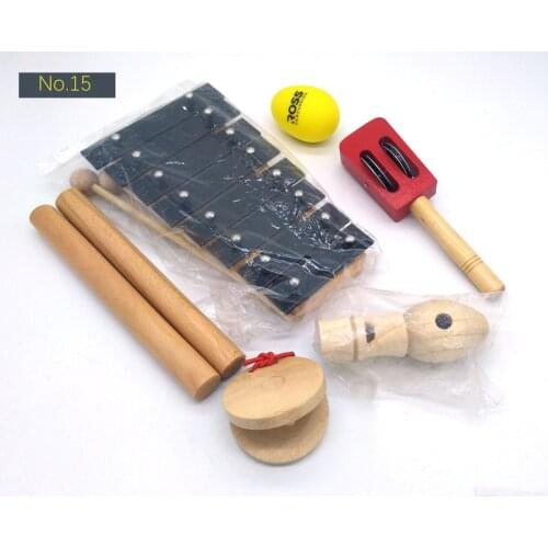 BIG SALE 6pc new musical instruments toy set wooden percussion instruments for baby preschool kids music rhythm educational