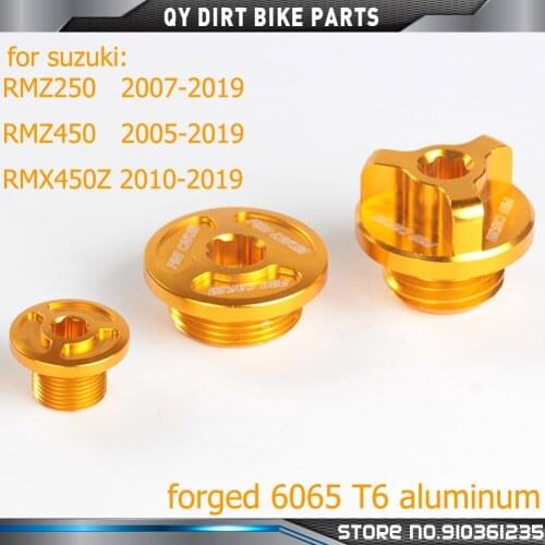 CNC Billet Engine Timing Cover Oil Filter Plugs Bolts Set For SUZUKI RMZ250 RMZ 250 2007-2019 RMZ450 450 2005-2019 RMX450Z 10-19