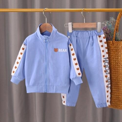 Boys Kids Sportswear Spring And Autumn Clothes Baby Boy Clothes Suit Cute Baby Cotton Clothes Bear Sports Jacket T-shirt Pants