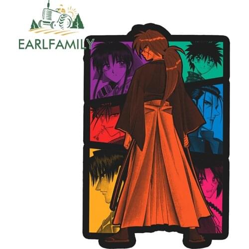 EARLFAMILY 13cm x 8.6cm for Himura Kenshin Anime Vinyl Car Stickers Waterproof Sunscreen Decal Bumper Windows Car Door Protector