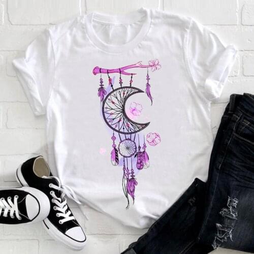 FIXSYS Beatiful Dreamcatcher Printed Tshirt Women 90s Cartoon Ladies Fashion Clothes Harajuku Tee Tops Female Graphics T-shirt