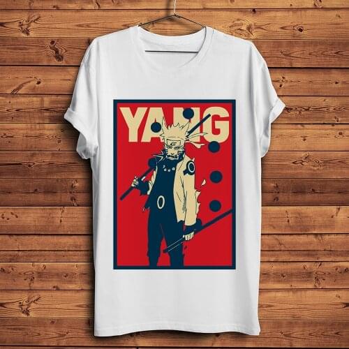 Uzumaki Naruto Yang funny anime tshirt men summer new white short sleeve homme casual t shirt unisex manga streetwear