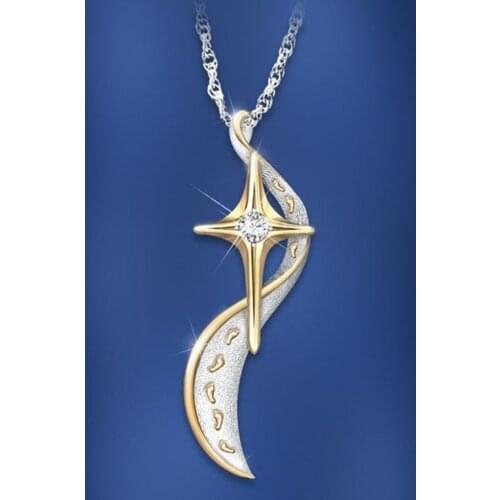 God Christian Hanging Cross Footprint Necklace Holiday Gift Footprint Cross Pendant Small Cross Gold Two-Color Necklace