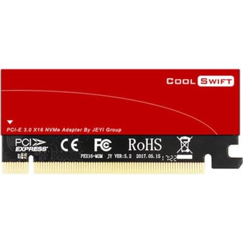 JEYI CoolSwift PCIE3.0 Adapter x16 PCI-E Full Speed M.2 2280 aluminum sheet Thermal conductivity silicon wafer cooling