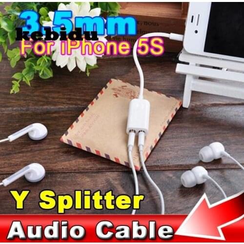 Kebidu New 3.5mm AUX Y Audio Splitter Cable Adapter Connector Male to 2 Female for IOS Smart Android Phone