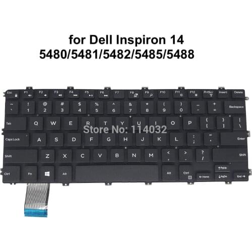 Backlit keyboard for Dell Inspiron 14 5480 5481 5482 5485 5488 UK US English Laptop parts black Replacement keyboards New