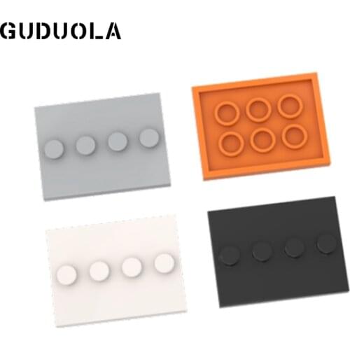 Guduola Special Tile 3x4 with Four Studs (17836 / 88646) Building Block MOC Parts Educational Brick for Kids 25pcs/Lot