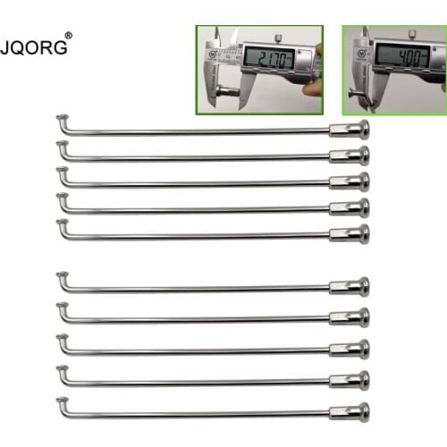 8 Guage Material 304 Stainless Steel Sliver Color Motorcycle Spokes J-bend Round Body Equal Diameter Motocross Spokes With Nuts