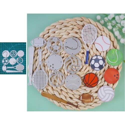Tennis Basketball Baseball Sports Series Metal Cutting Dies Scrapbooking Stencil Die Cuts Card Making DIY Craft Embossing Dies