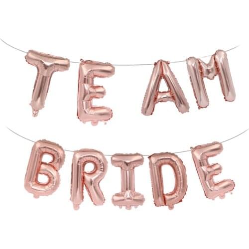Team bride letter balloon 16inch bride wedding wedding decoration rose gold letter aluminum foil balloon set